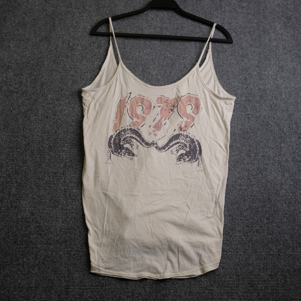 We The Free Cami Tank Top Womens Large Cream 1979 Crocodile Graphic SEO